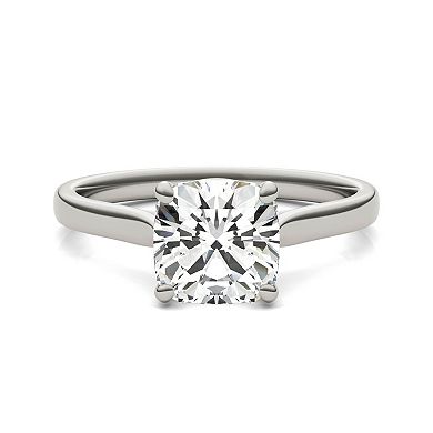 Charles & Colvard 14k White Gold 2 Carat T.W. Lab Created Moissanite Cushion Solitaire Ring