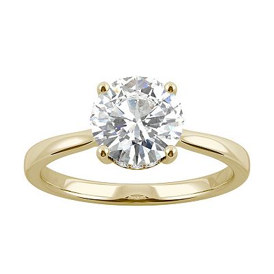 Charles & Colvard 14k Gold 1 5/8 Carat T.W. Lab Created Moissanite Hidden Halo Engagement Ring