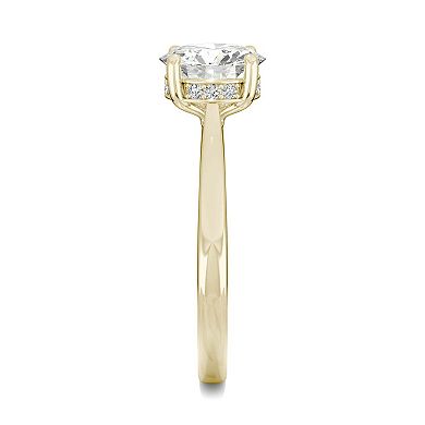 Charles & Colvard 14k Gold 1 5/8 Carat T.W. Lab Created Moissanite Hidden Halo Engagement Ring