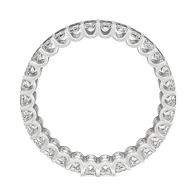 Charles & Colvard 14k White Gold Lab Created Moissanite Emerald Cut Eternity Band