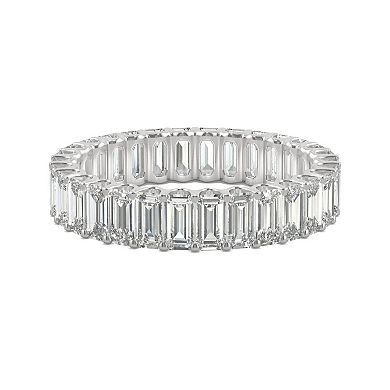 Charles & Colvard 14k White Gold Lab Created Moissanite Emerald Cut Eternity Band