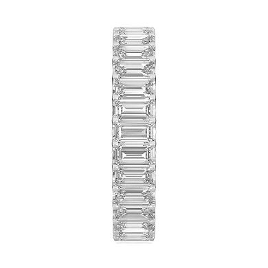 Charles & Colvard 14k White Gold Lab Created Moissanite Emerald Cut Eternity Band