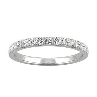 Charles & Colvard 14k White Gold 1/4 Carat T.W. Lab Created Moissanite Anniversary Band