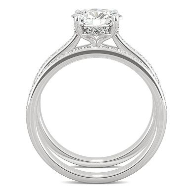 Charles & Colvard 14k White Gold 1 9/10 Carat T.W. Lab Created Moissanite Engagement Ring Set