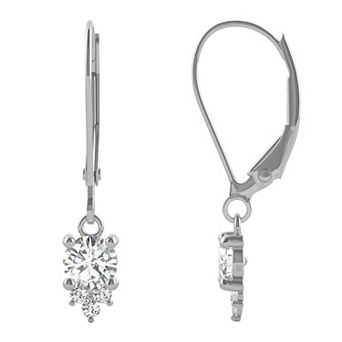 Charles & Colvard 14k White Gold 1/2 Carat T.W. Lab Created Moissanite Drop Earrings