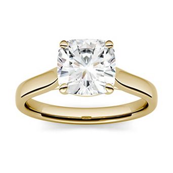 Charles & Colvard 14k Gold 2 Carat T.W. Lab Created Moissanite Cushion Solitaire Ring