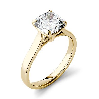 Charles & Colvard 14k Gold 2 Carat T.W. Lab Created Moissanite Cushion Solitaire Ring