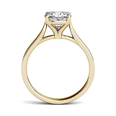 Charles & Colvard 14k Gold 2 Carat T.W. Lab Created Moissanite Cushion Solitaire Ring