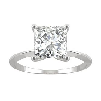 Charles & Colvard 14k White Gold 1 9/10 Carat T.W. Lab Created Moissanite Princess Cut Solitaire Ring