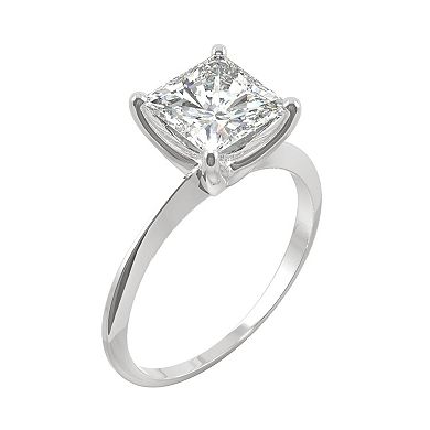 Charles & Colvard 14k White Gold 1 9/10 Carat T.W. Lab Created Moissanite Princess Solitaire Ring