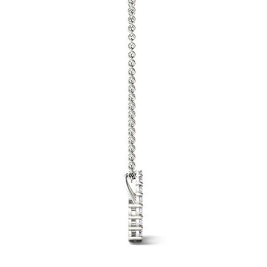 Charles & Colvard 14k White Gold 1/4 Carat T.W. Lab Created Moissanite Heart Pendant Necklace