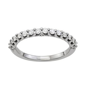 Charles & Colvard 14k White Gold 3/8 Carat T.W. Lab Created Moissanite Anniversary Band
