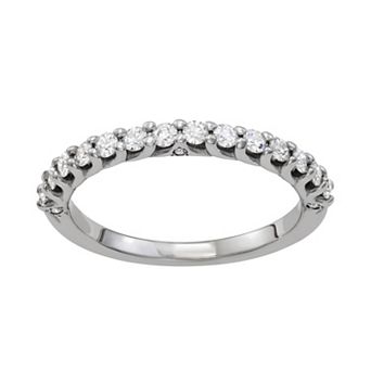 Charles & Colvard 14k White Gold 3/8 Carat T.W. Lab Created Moissanite Anniversary Band