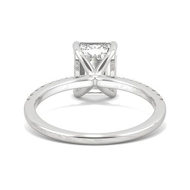 Charles & Colvard 14k White Gold 2 3/4 Carat T.W. Lab Created Moissanite Emerald Cut Engagement Ring