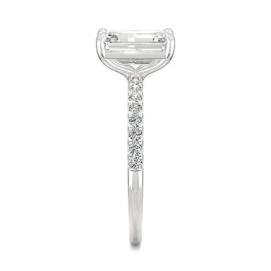 Charles & Colvard 14k White Gold 2 3/4 Carat T.W. Lab Created Moissanite Emerald Cut Engagement Ring