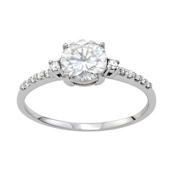 Charles & Colvard 14k White Gold 1 1/3 Carat T.W. Lab Created Moissanite Engagement Ring