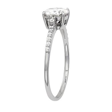 Charles & Colvard 14k White Gold 1 1/3 Carat T.W. Lab Created Moissanite Engagement Ring