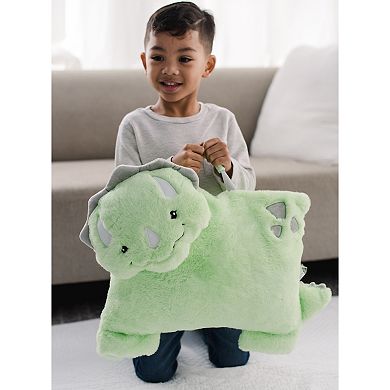 Animal Adventure Wild for Style Character Cuddle Combo 2-in-1 Stow-n-Throw Cuddle Bud with Carrying Handle & Zipper Pouch for Blanket Storage Set