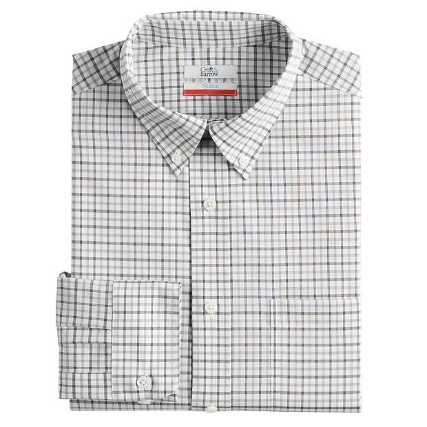 Big Tall Croft Barrow No Iron Button Down Collar Dress Shirt