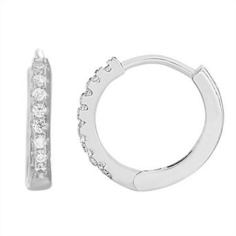 petit cheris Kids' Sterling Silver Cubic Zirconia Stud Earrings