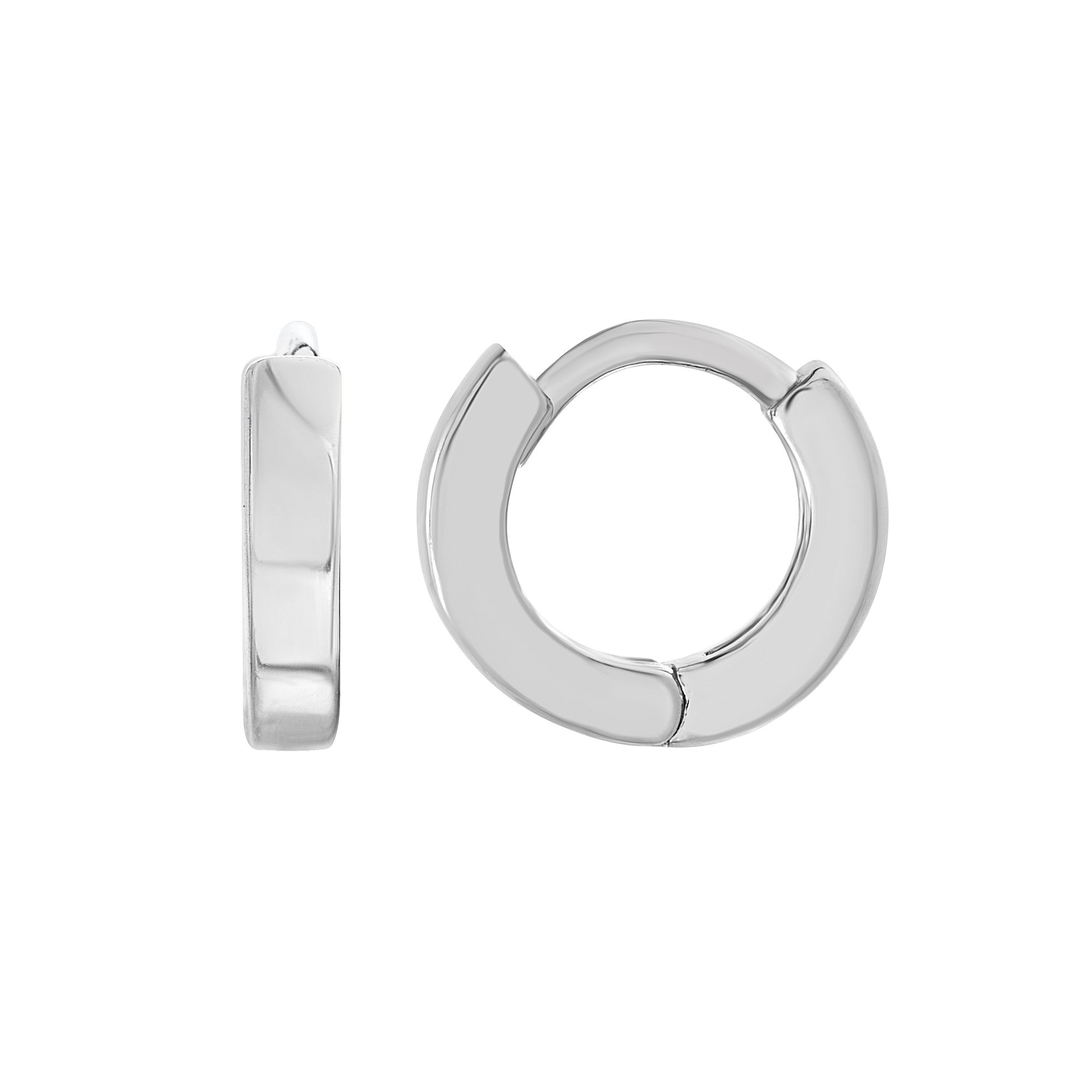 petit cheris Kids Sterling Silver Huggie Hoop Earrings, Womens