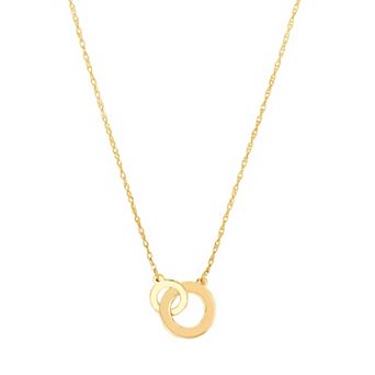 Color Romance 14k Gold Interlocking Circle Necklace