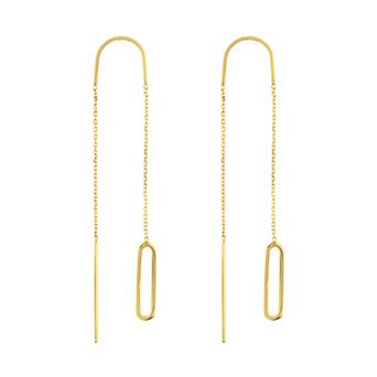 Color Romance 14k Gold Open Link Threader Earrings