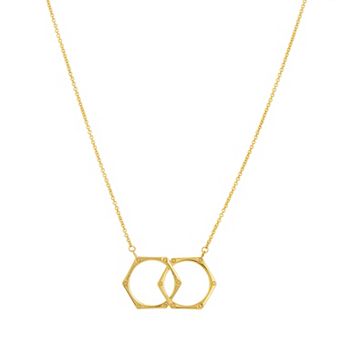 Color Romance 14k Gold Interlocking Hexagon Necklace