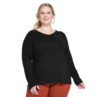 Plus Size Croft & Barrow® Essential V-Neck Top
