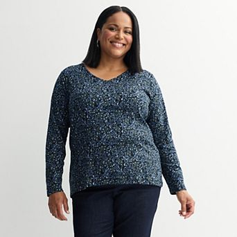 Plus Size Croft & Barrow® Essential V-Neck Top