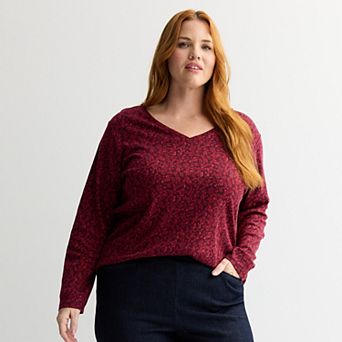 Plus Size Croft & Barrow® Essential V-Neck Top