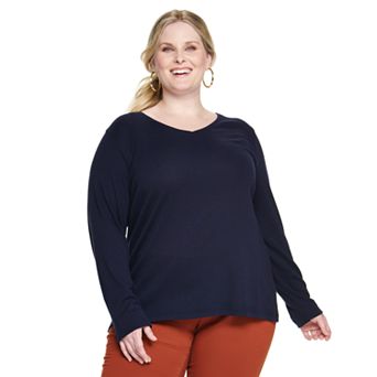 Plus Size Croft & Barrow® Essential V-Neck Top