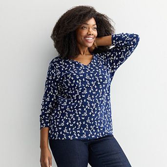 Plus Size Croft & Barrow® Essential V-Neck Top
