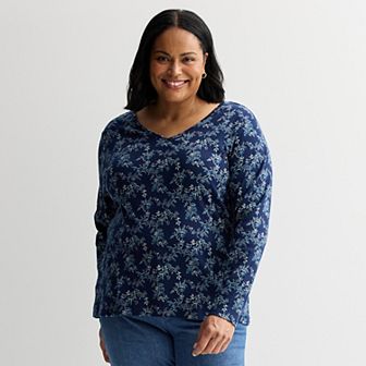 Plus Size Croft & Barrow® Essential V-Neck Top