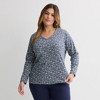 Plus Size Croft & Barrow® Essential V-Neck Top