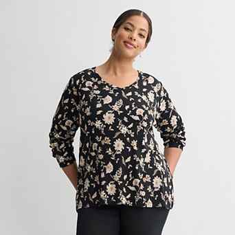 Plus Size Croft & Barrow® Essential V-Neck Top