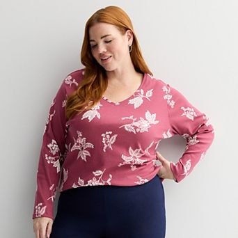 Plus Size Croft & Barrow® Essential V-Neck Top