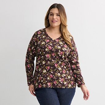 Plus Size Croft & Barrow® Essential V-Neck Top