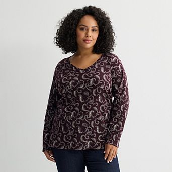 Plus Size Croft & Barrow® Essential V-Neck Top
