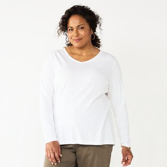 Plus Size Croft & Barrow® Essential V-Neck Top