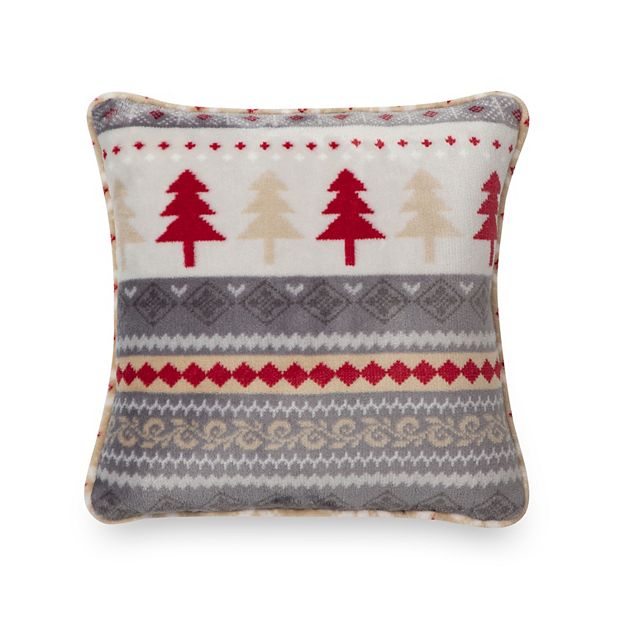 Cuddl Duds Printed Plush Sherpa Throw Pillow