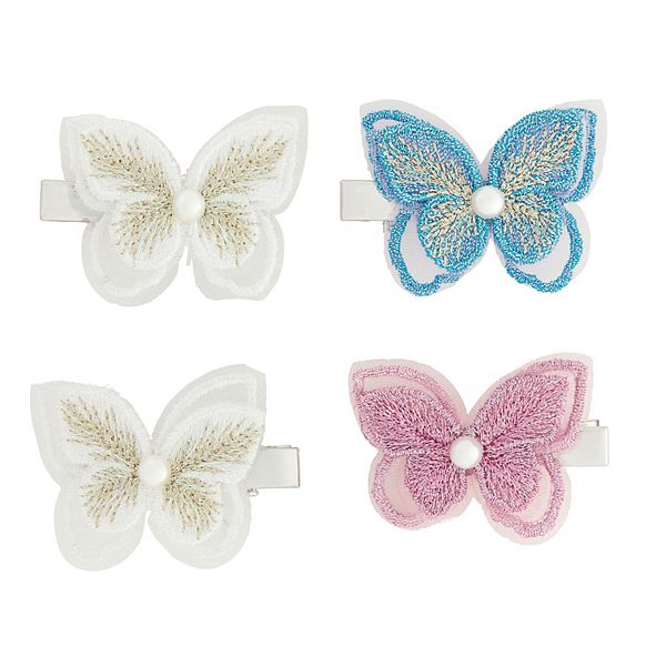 SO® Embroidered Butterfly Hair Clip Set