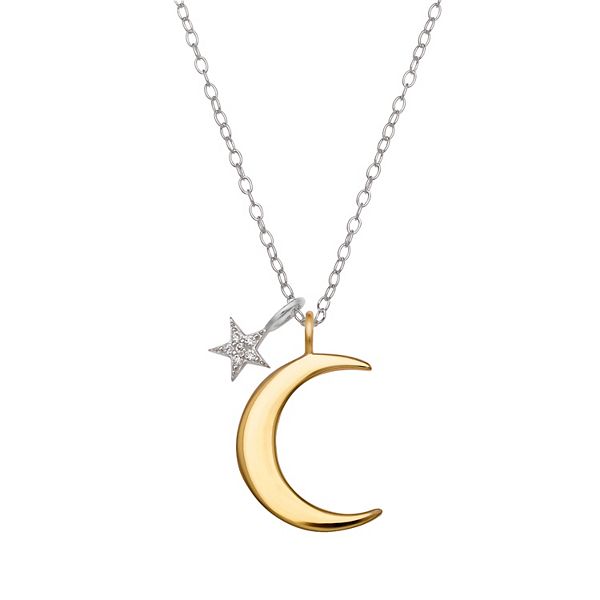 Rose Gold Sterling Silver Crescent Moon Women Stud Earrings Pendant necklaces