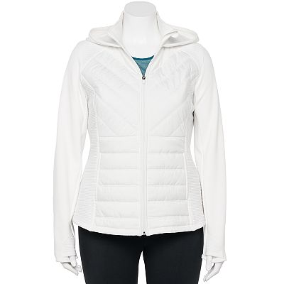 Plus Size Tek Gear Hooded Mixed Media Jacket