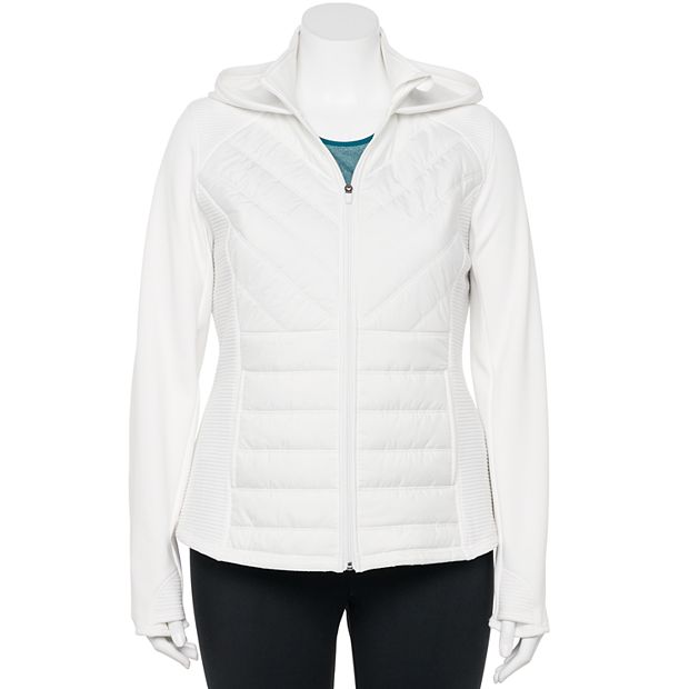 Women's Tek Gear® Hooded Mixed-Media Jacket, Size: XL, White