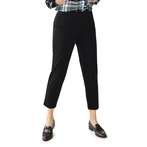 Croft & Barrow Pants Women's Plus 1X Black Pull On Tapered Leg