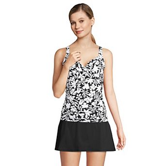 Women's Lands' End Bust Enhancer UPF 50 Underwire Tummy Control Tankini Swimsuit Top