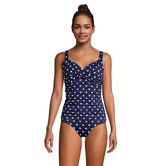 Women's Lands' End Bust Enhancer UPF 50 Underwire Tummy Control Tankini Swimsuit Top