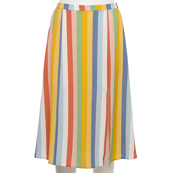 Juniors' Lily White Midi Skirt with Side slit
