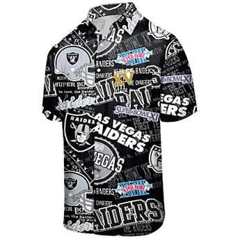 Men's FOCO Black Las Vegas Raiders Thematic Button-Up Shirt